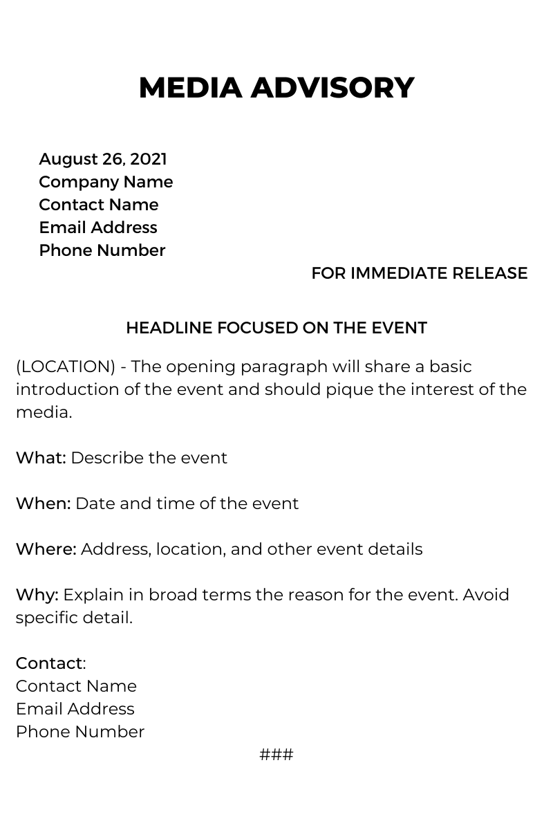 Press Release, Media