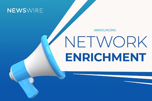 Newswire-branded picture of a blue and white megaphone with text that reads, "Announcing Network Enrichment."