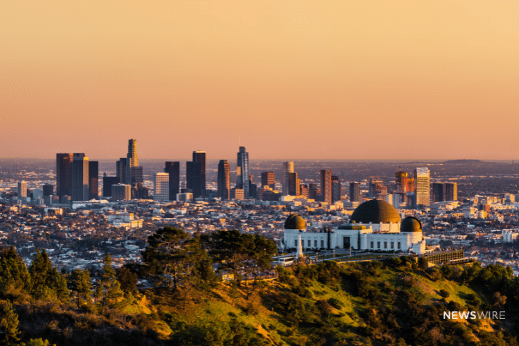 Picture of Los Angeles skyline. Image used for a Newswire blog highlighting the top media outlets in California.