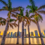 Picture of Florida coastline in Miami at dusk. Image used for a Newswire blog about the Top Media Outlets in Florida.