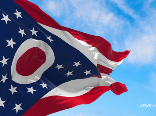 Picture of the Ohio state flag. Image is used for a blog post about the top media outlets in Ohio.