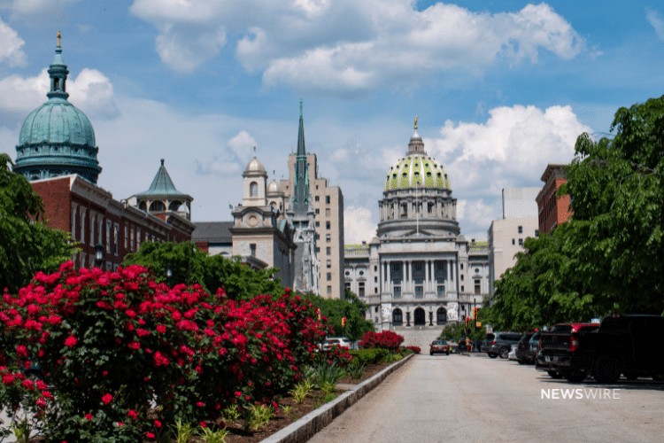 Picture of the Capital building in Harrisburg, PA. Picture is being used for a blog post about the Top Media Outlets in Pennsylvania.