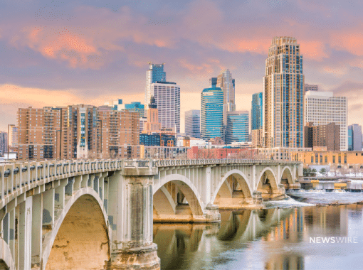 Minneapolis, Minnesota skyline. Image is being used for a Newswire blog post about the Top Media Outlets in Minnesota.