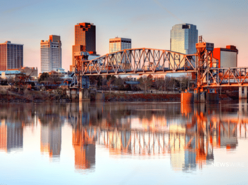 Picture of Little Rock, Arkansas at sunset. Picture is being used for a Newswire blog post about the top media outlets in Arkansas.