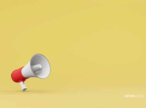 Picture of a white and red megaphone on a yellow background. Image is being used for a Newswire blog about three press release promotion ideas.