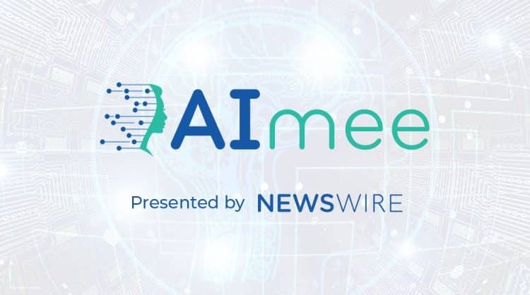 Newswire's artificial intelligence writing assistant and recommendation engine, AImee logo. Presented by Newswire