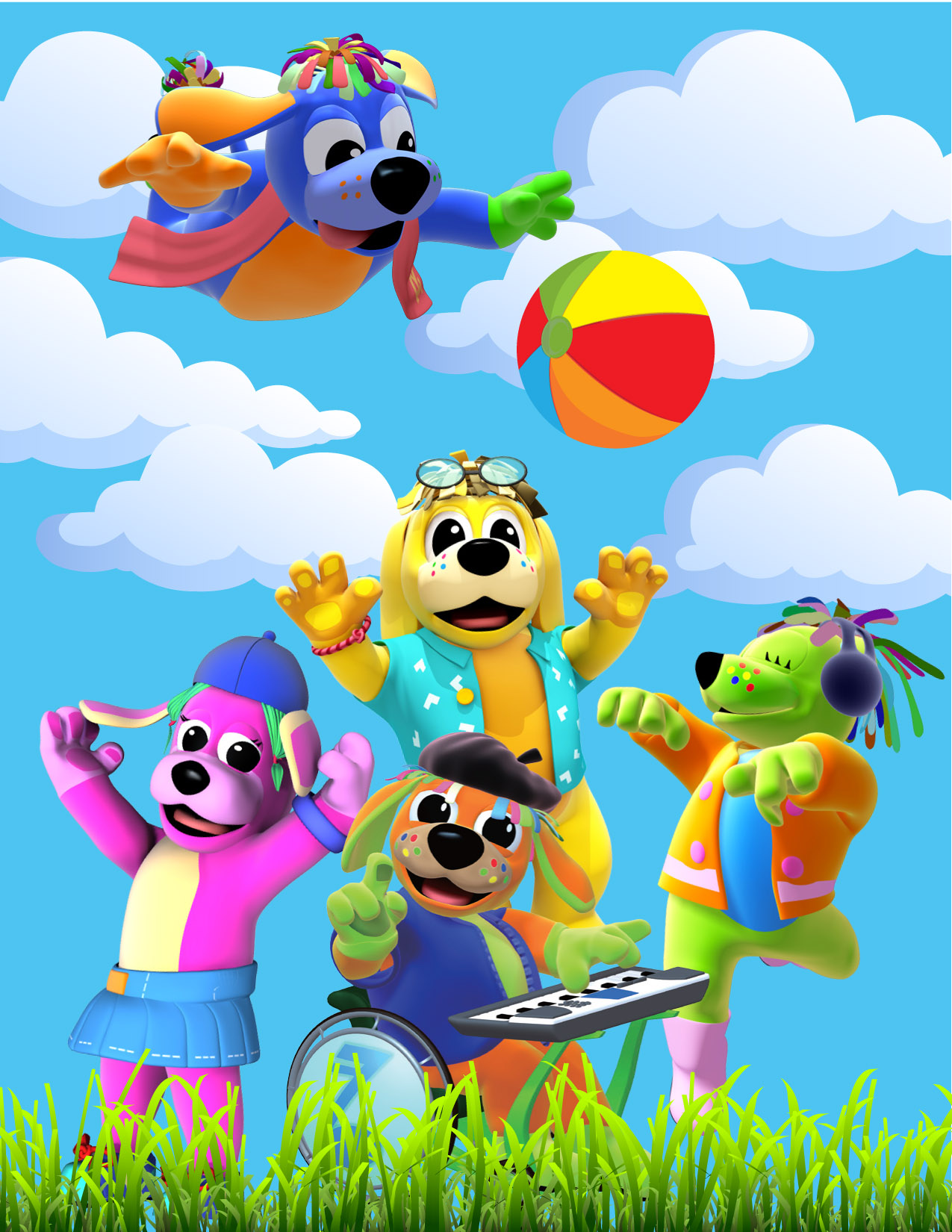 Raggs Hops on Playkids App Train Blue Socks Media and "Raggs"