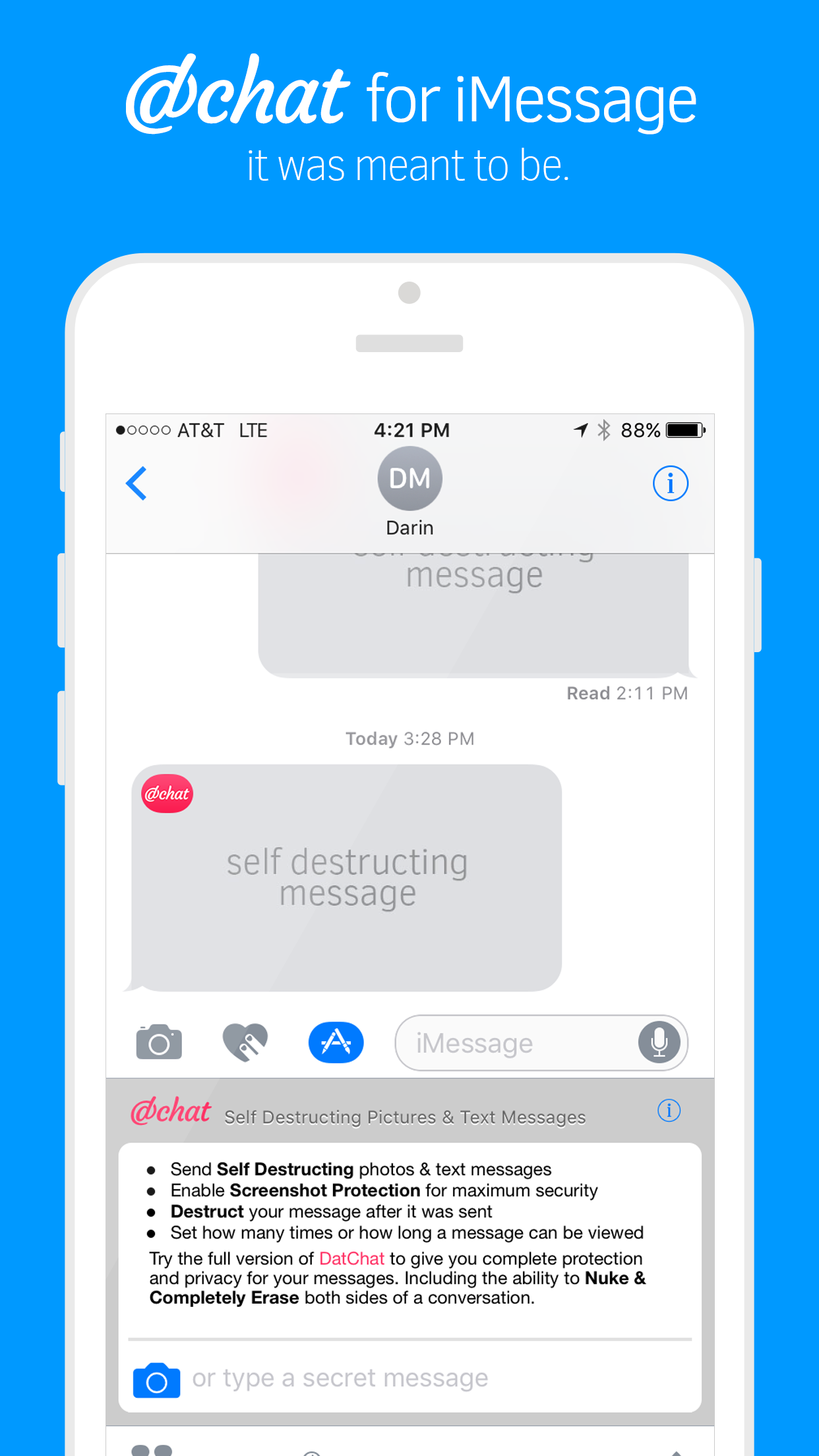 Self-Destructing & Screenshot Protected Texting for iMessage Launched