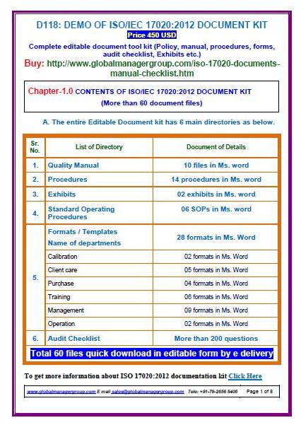 iso 17024 documentation kit for personnel assessment is sample of project documentation